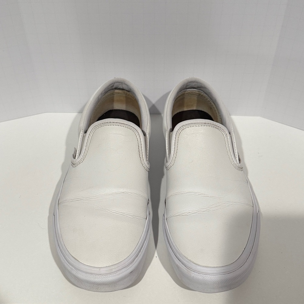 Vans white leather slip on shoes - Picture 3 of 9
